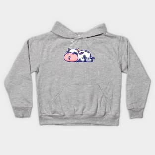 Cute Cow Sleeping Cartoon Kids Hoodie